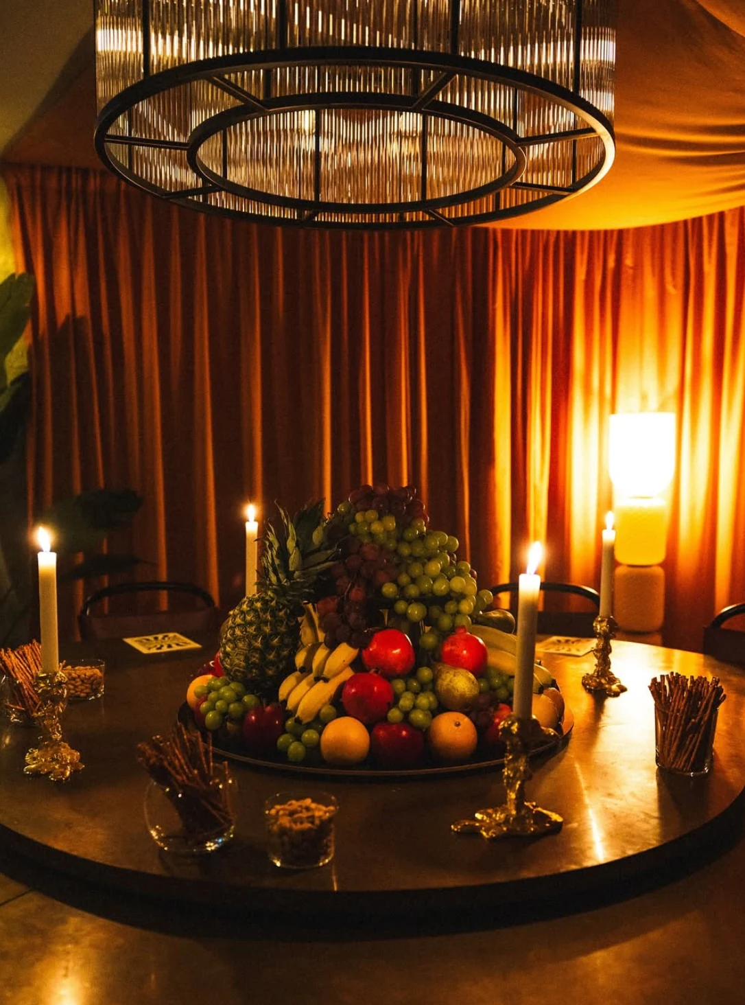 A candlelit table at Coup