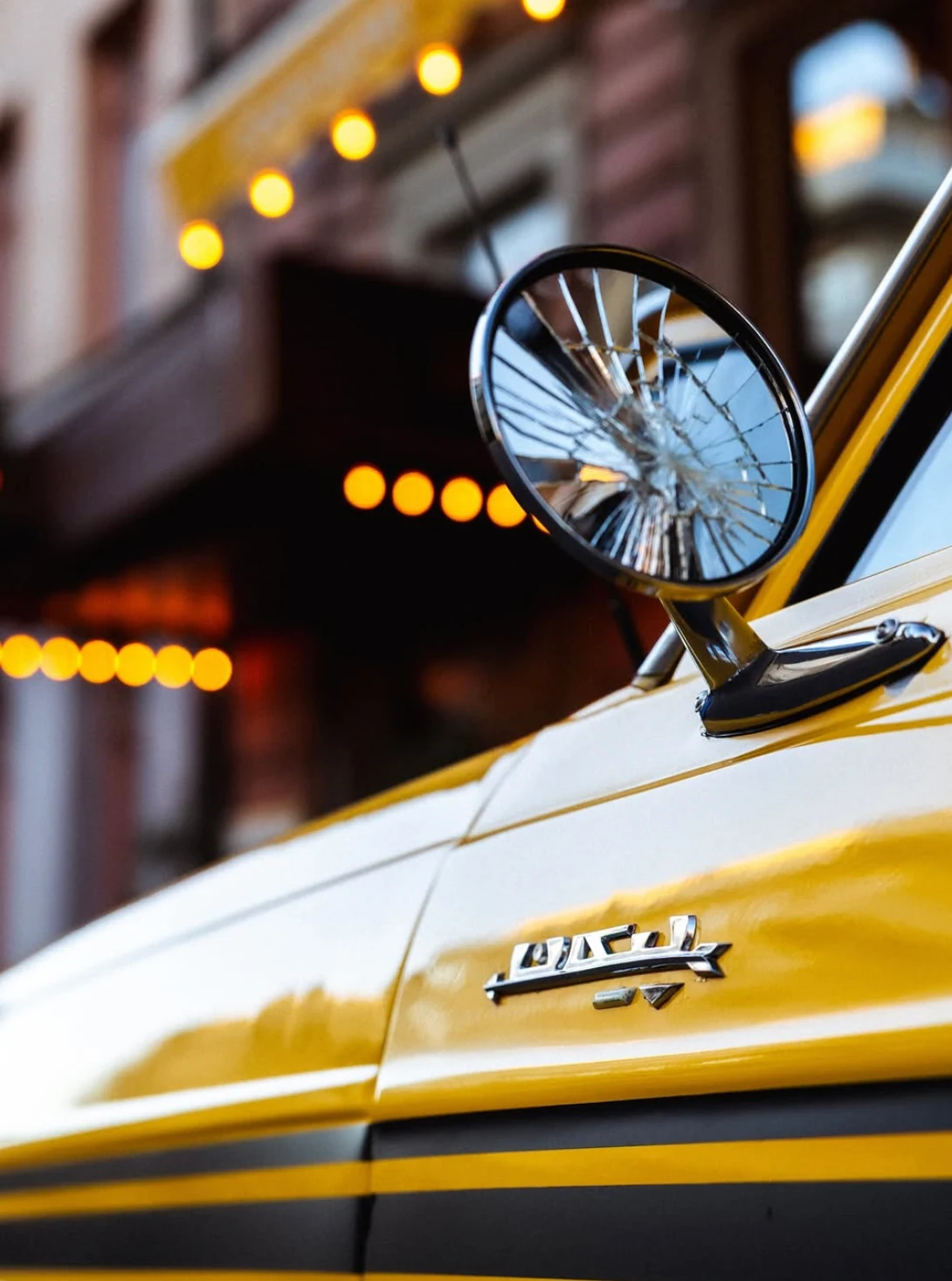 The yellow car outside Coup